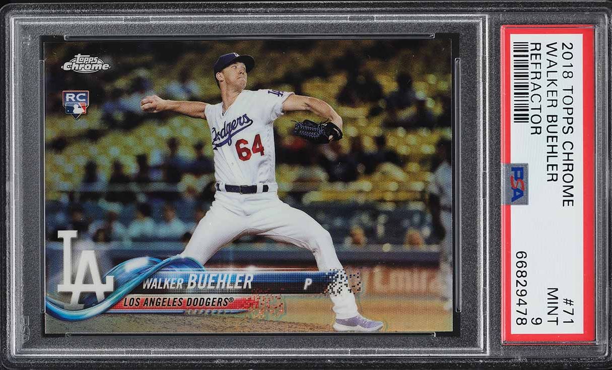 2018 Topps Chrome Refractor Walker Buehler ROOKIE #71 PSA 9 MINT