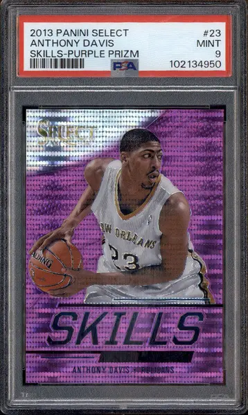 2013 Select Skills Purple Prizm #23 Anthony Davis /99 PSA 9
