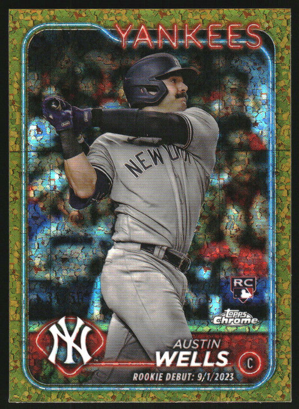 2024 Topps Chrome Update Mini-Diamond Gold Refractor #USC197 Austin Wells RC /50