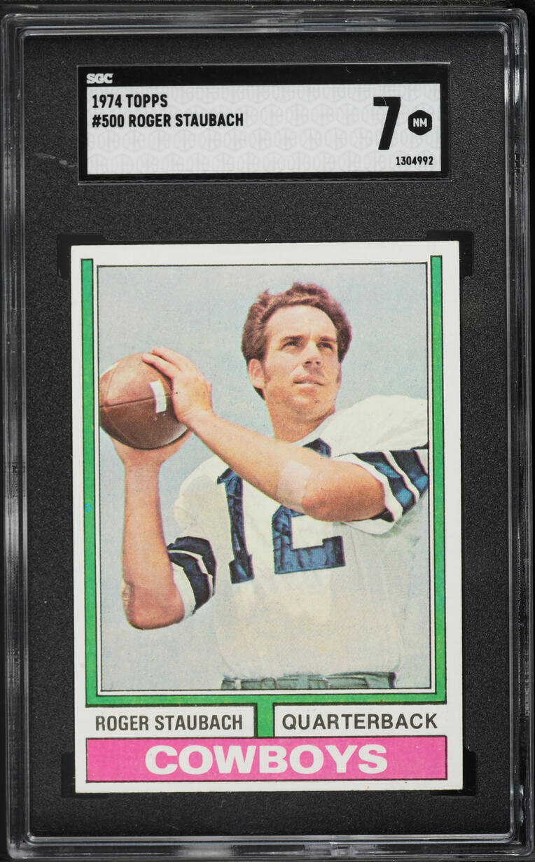 1974 Topps Football Roger Staubach #500 SGC 7 NRMT
