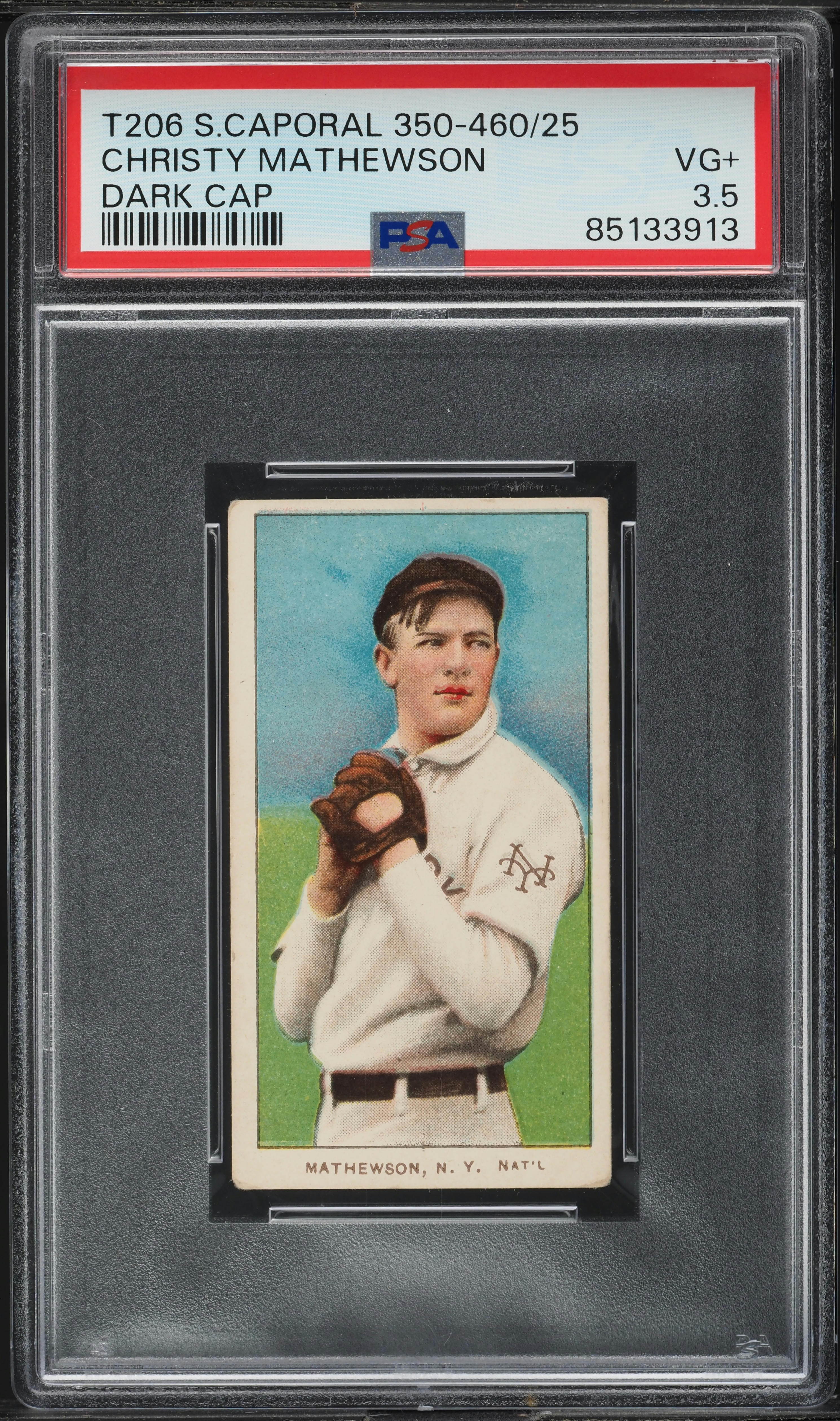 1909-11 T206 Christy Mathewson DARK CAP PSA 3.5 VG+