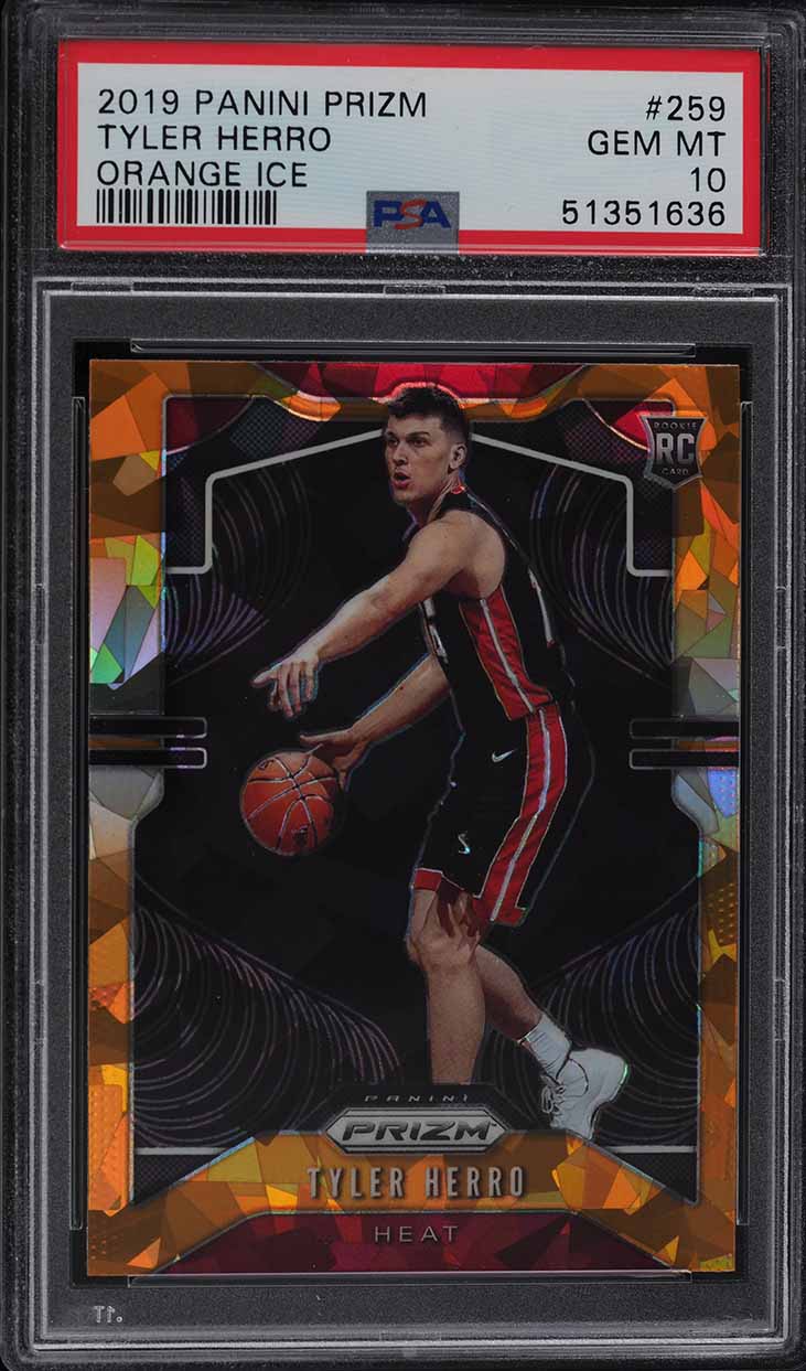 2019 Panini Prizm Orange Ice Prizms Tyler Herro ROOKIE #259 PSA 10 GEM MINT