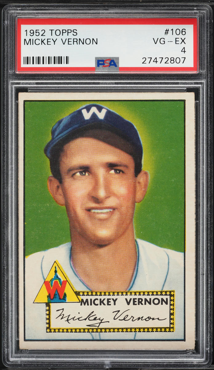 1952 Topps Mickey Vernon #106 PSA 4 VGEX