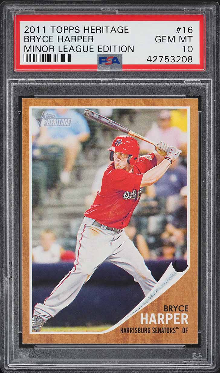 2011 Topps Heritage Minor League Edition Bryce Harper ROOKIE #16 PSA 10 GEM MINT