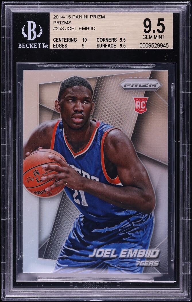 2014 Panini Prizm Silver Joel Embiid ROOKIE #253 BGS 9.5 GEM MINT