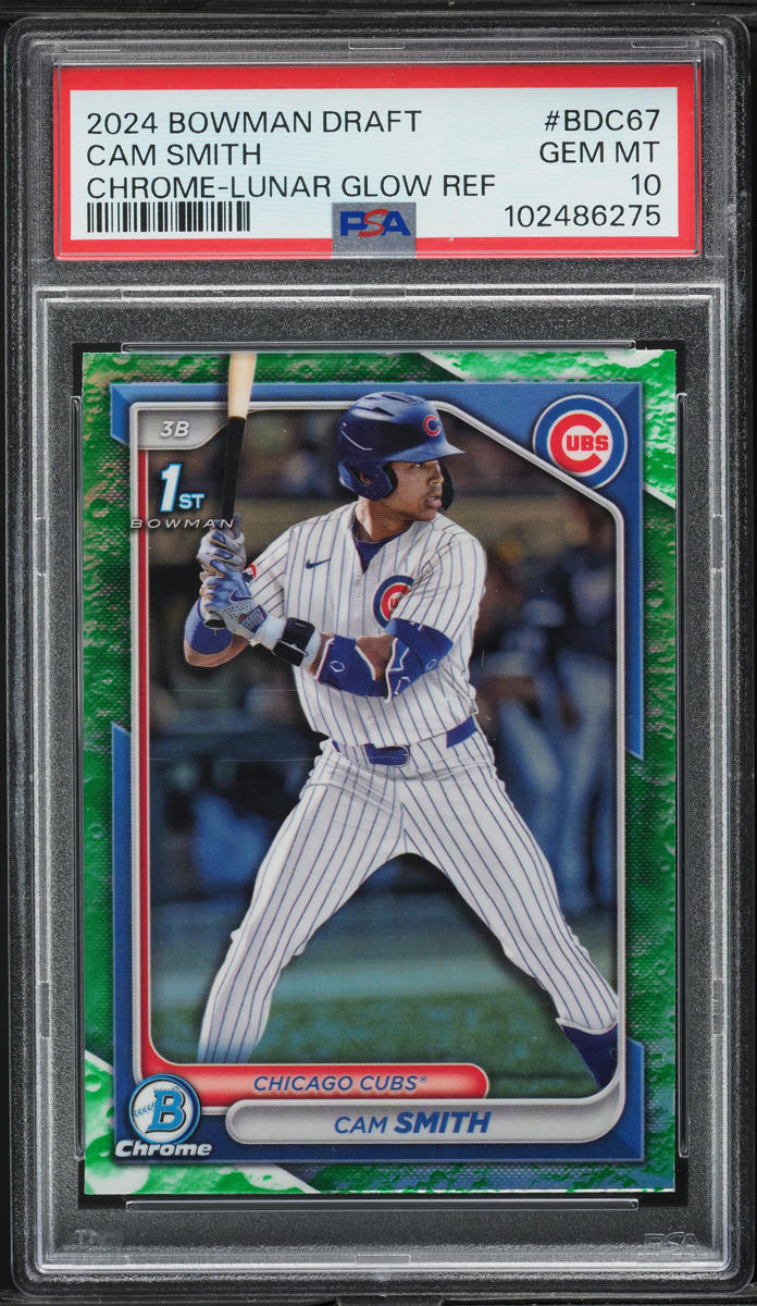 2024 Bowman Draft Chrome Lunar Glow Refractor Cam Smith #BDC67 PSA 10 GEM MINT