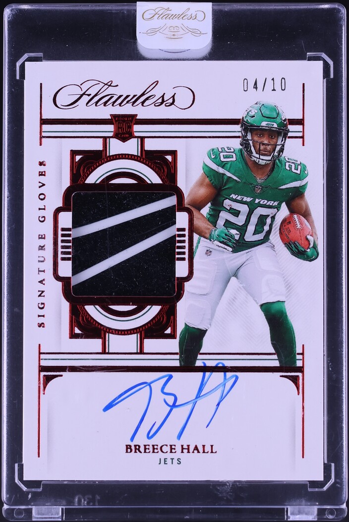 2022 Panini Flawless Signature Gloves Ruby Breece Hall ROOKIE PATCH AUTO /10 #SG-BH