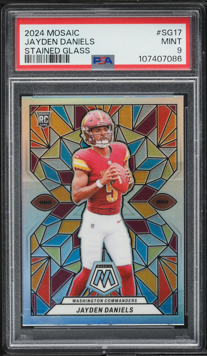 2024 Panini Mosaic Stained Glass Jayden Daniels ROOKIE #SG-17 PSA 9 MINT