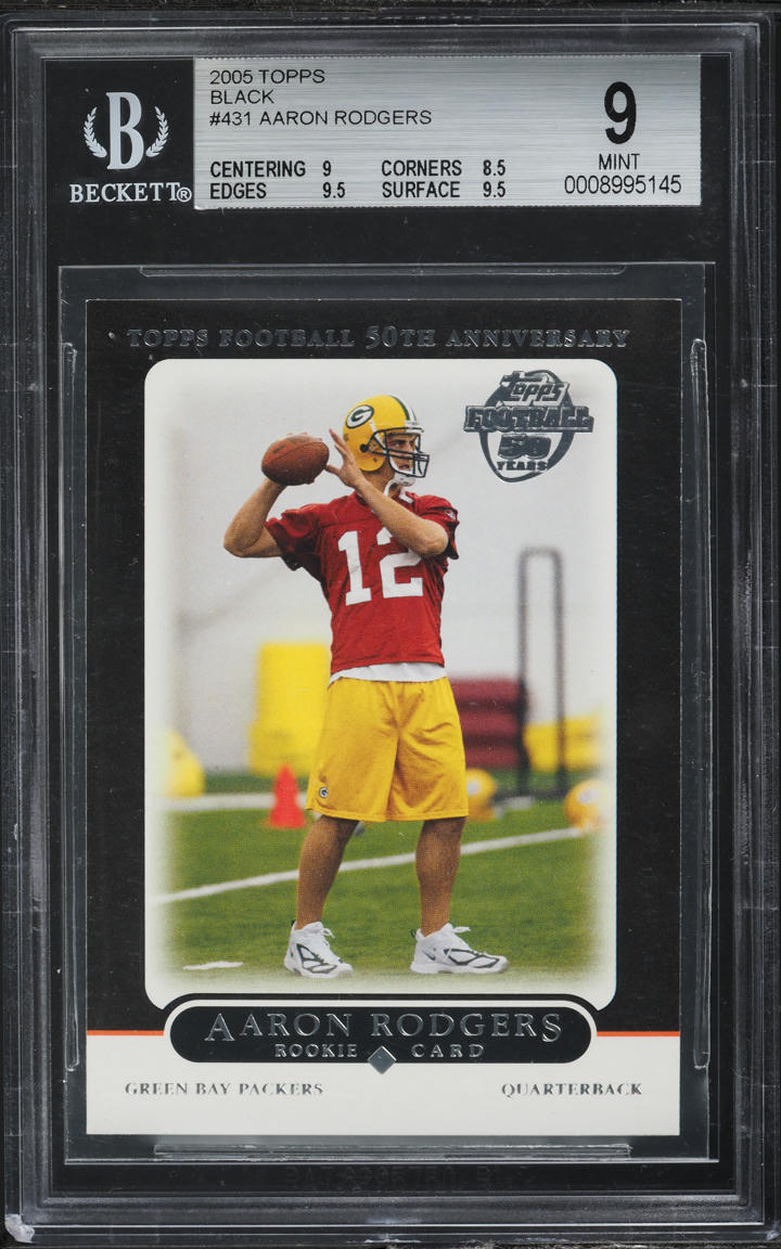 2005 Topps Black Aaron Rodgers ROOKIE #431 BGS 9 MINT