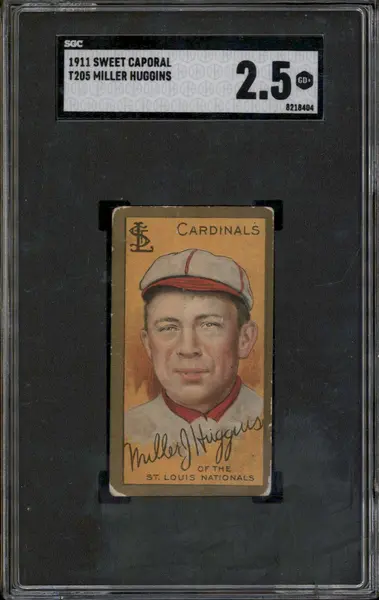 1911 Sweet Caporal T205 Miller Huggins SGC 2.5