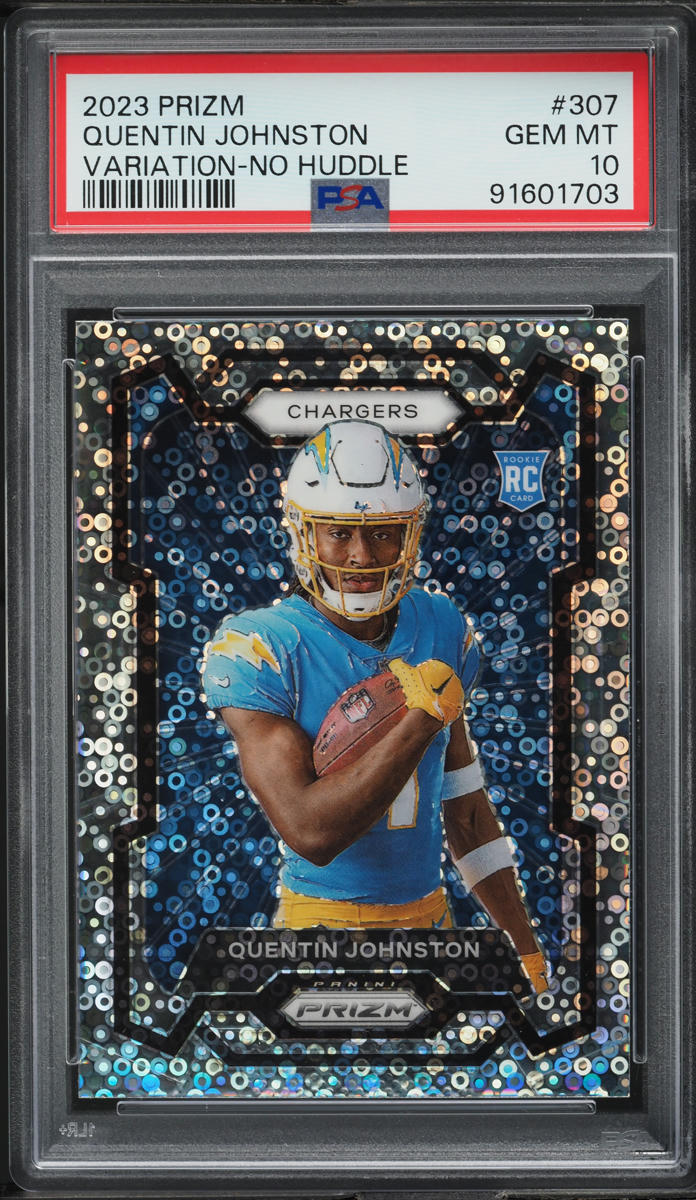 2023 Panini Prizm Variation No Huddle Quentin Johnston ROOKIE #307 PSA 10 GEM