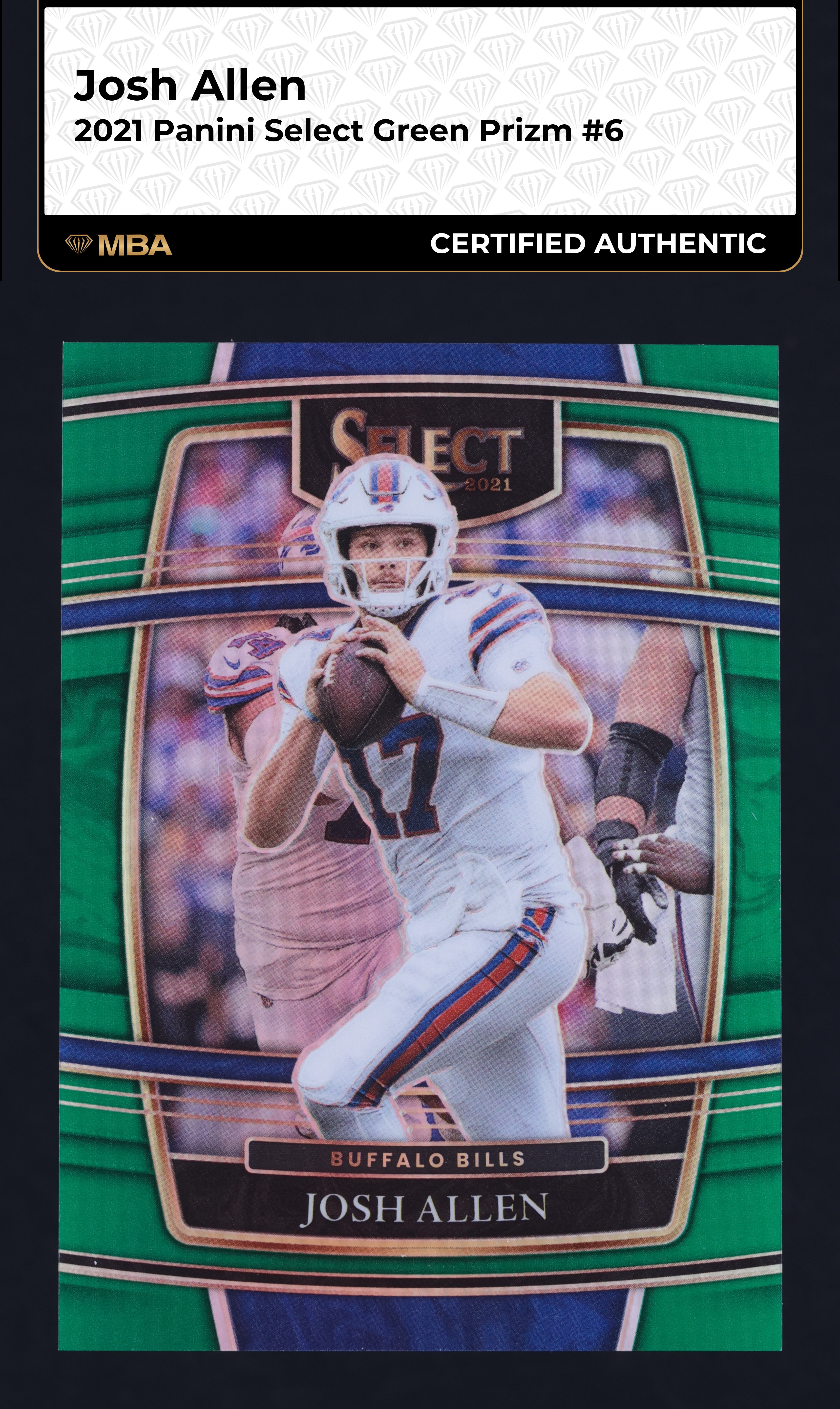 2021 Select Concourse Green Prizm Josh Allen /5 #6 MBA AUTH