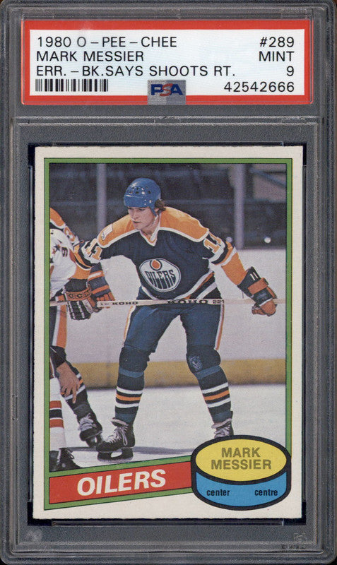 1980 O-Pee-Chee #289 Mark Messier RC Rookie PSA 9