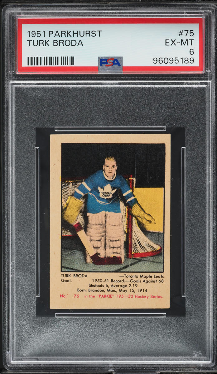 1951 Parkhurst Turk Broda #75 PSA 6 EXMT