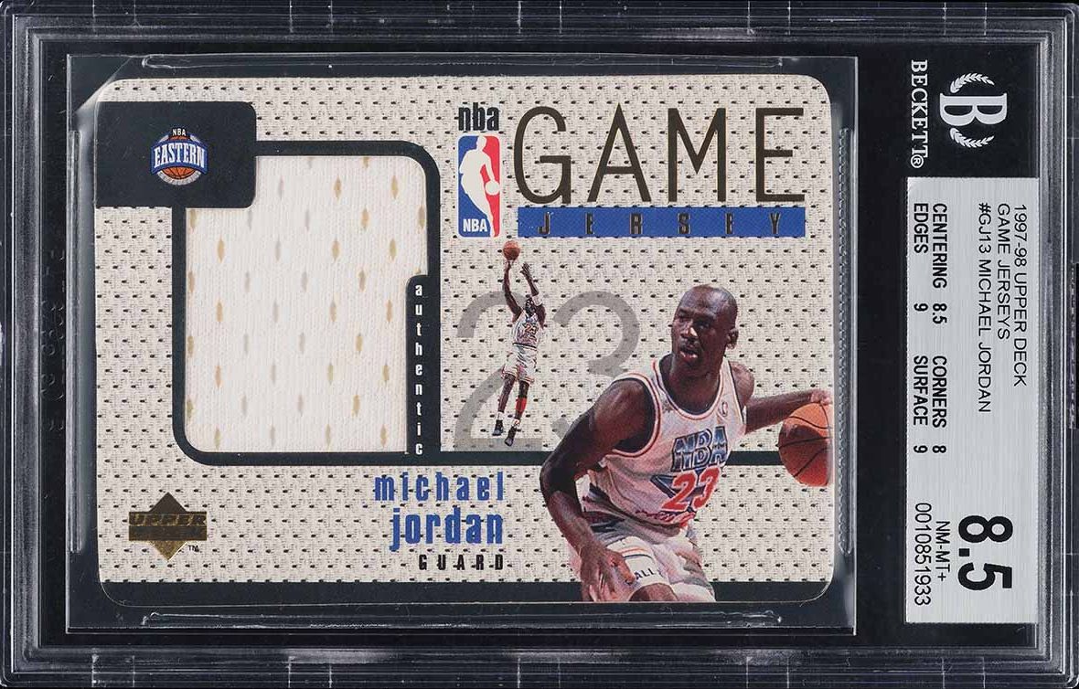 1997 Upper Deck Game Jersey Michael Jordan PATCH #GJ13 BGS 8.5 NM-MT+