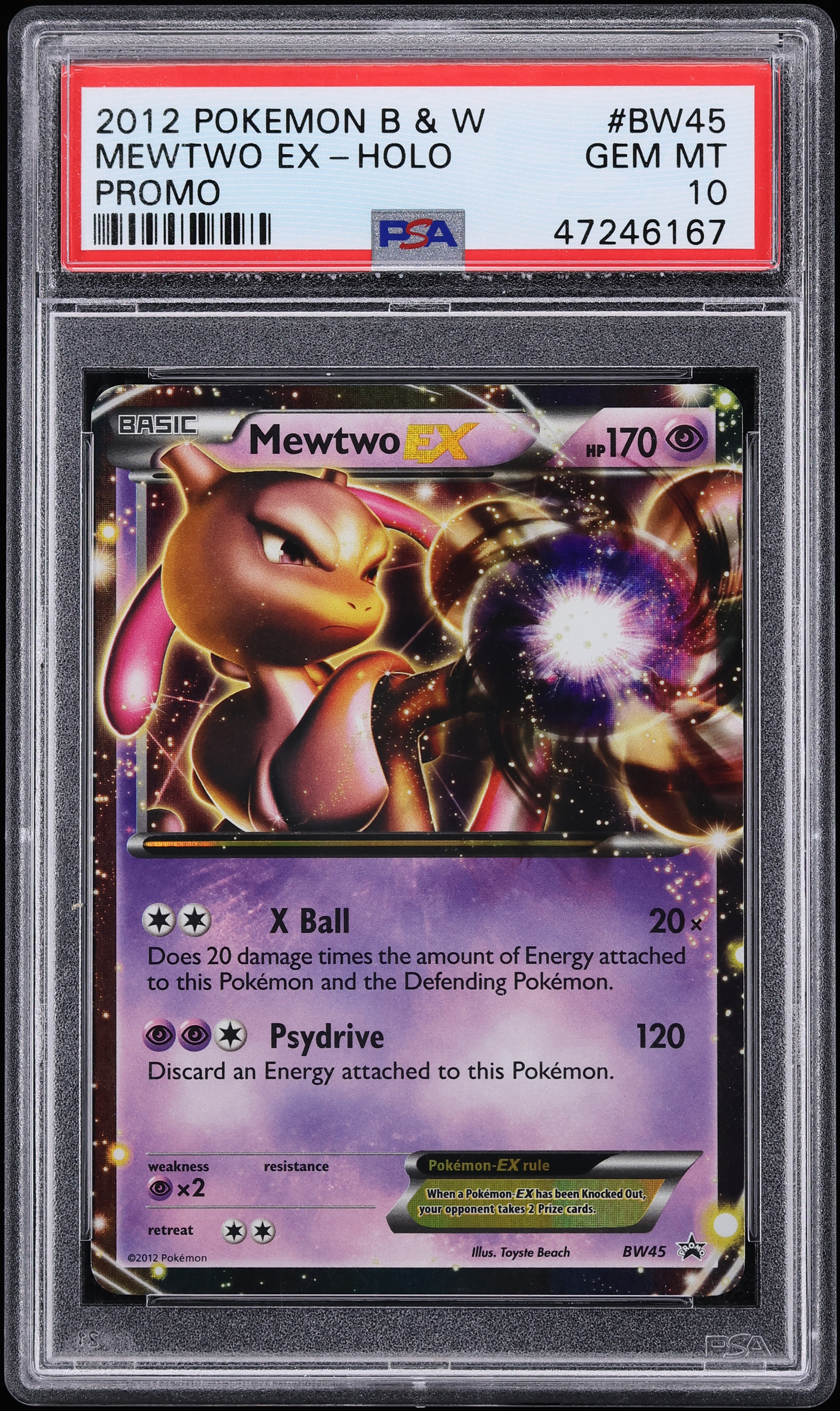 2012 Pokemon Black & White Promo Mewtwo Ex #BW45 PSA 10 GEM MINT