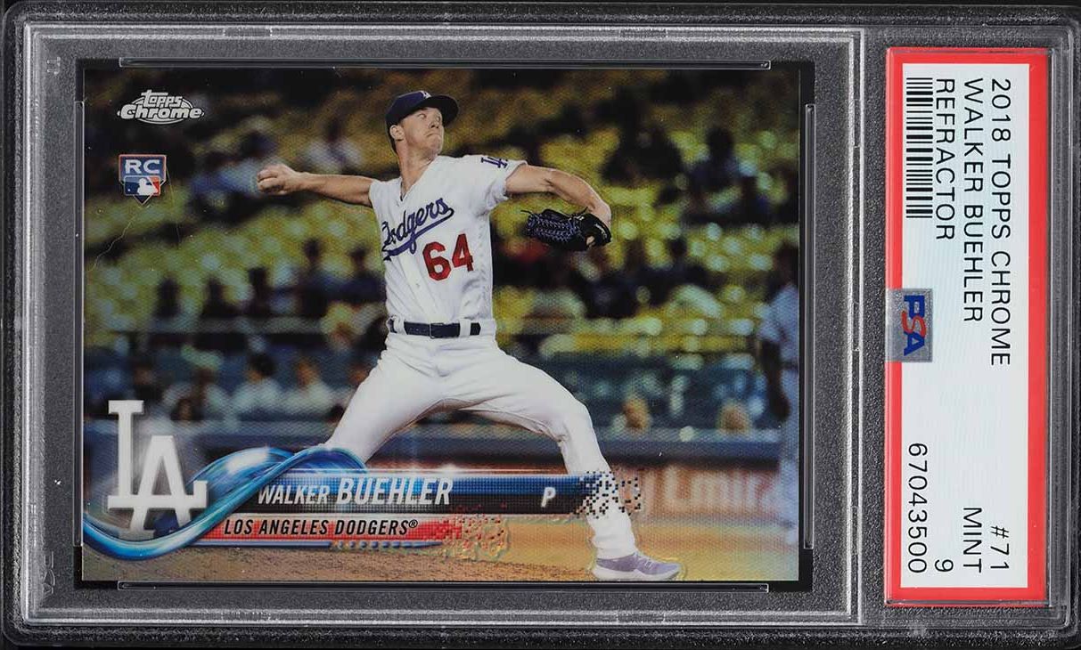 2018 Topps Chrome Refractor Walker Buehler ROOKIE #71 PSA 9 MINT