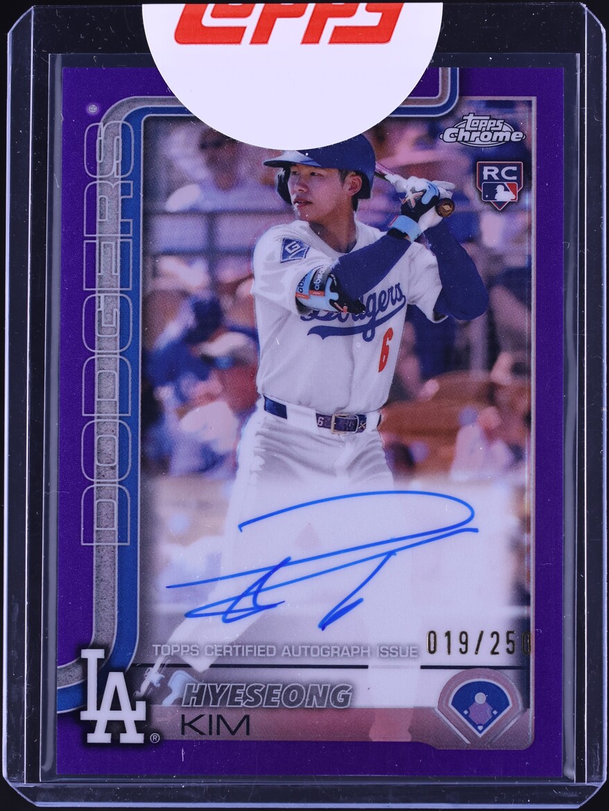 2025 Topps Chrome Purple Refractor Hyeseong Kim ROOKIE AUTO /250 #RA-HYE