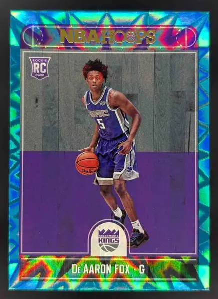 2017-18 Panini Hoops Teal Explosion #255 De Aaron Fox RC