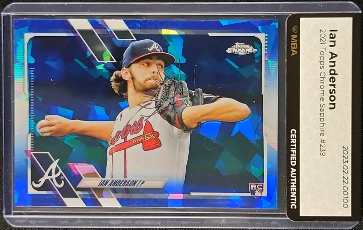 2021 Topps Chrome Sapphire Ian Anderson ROOKIE #239 MBA AUTH