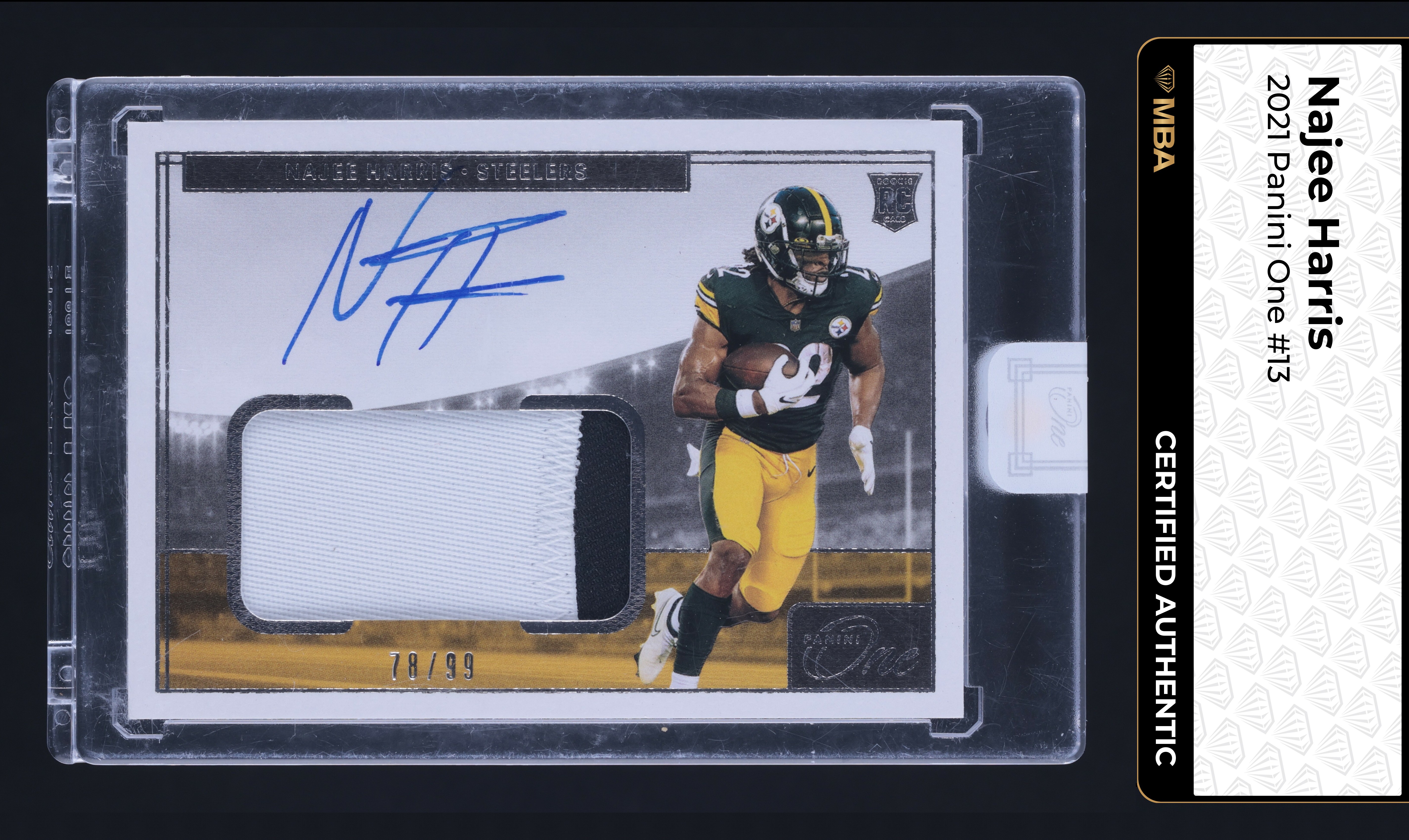 2021 Panini One Najee Harris ROOKIE PATCH AUTO /99 #13 MBA AUTH