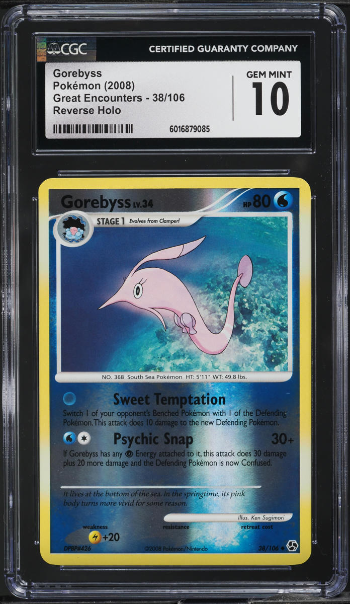 2008 Pokemon DP Great Encounters Reverse Holo Gorebyss #38 CGC 10 GEM MINT