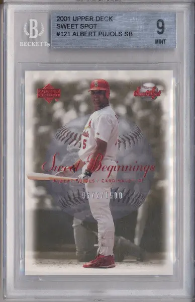 2001 Upper Deck Sweet Spot #121 Albert Pujols SB RC Rookie BGS 9