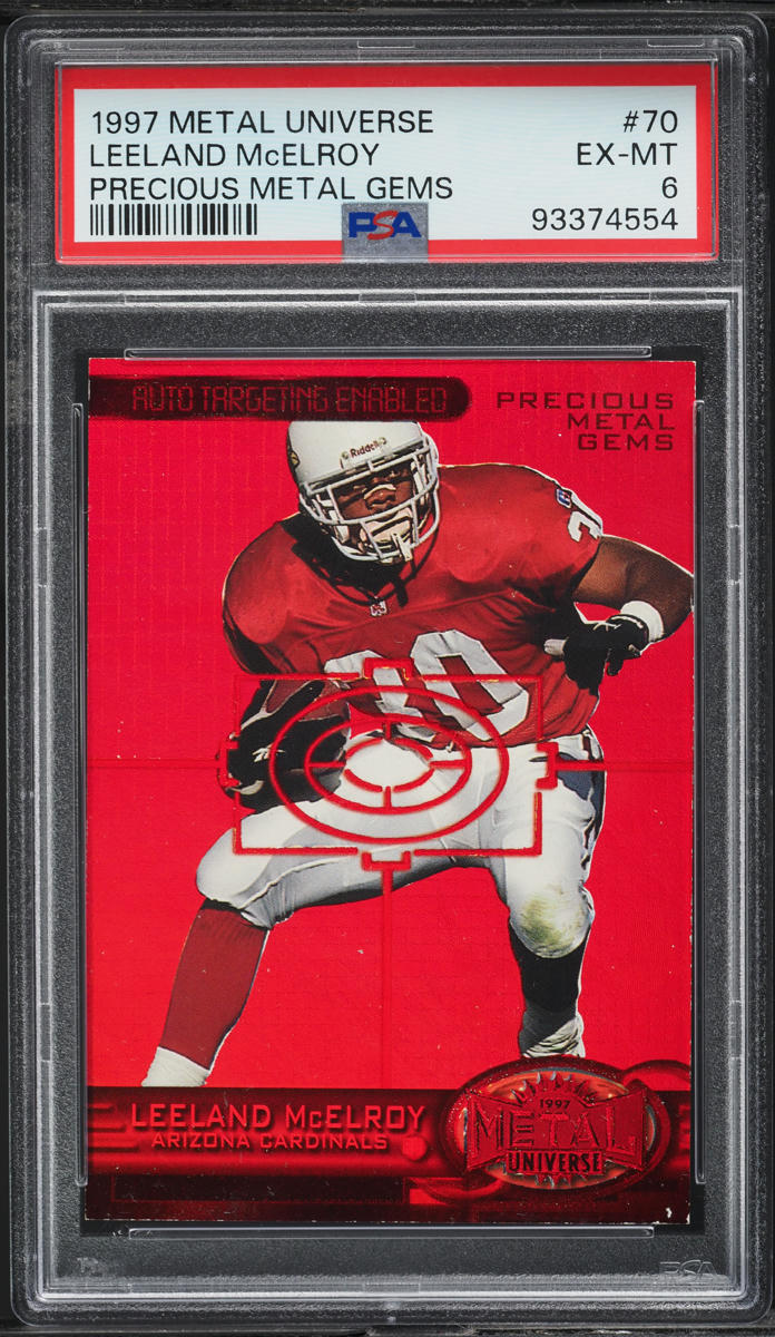 1997 Metal Universe Precious Metal Gems PMG Red Leeland McElroy /150 #70 PSA 6
