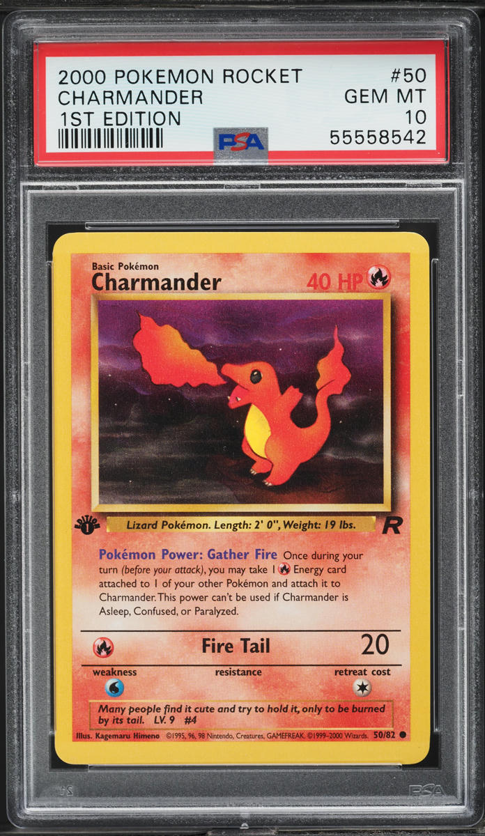 2000 Pokemon Team Rocket 1st Edition Charmander #50 PSA 10 GEM MINT
