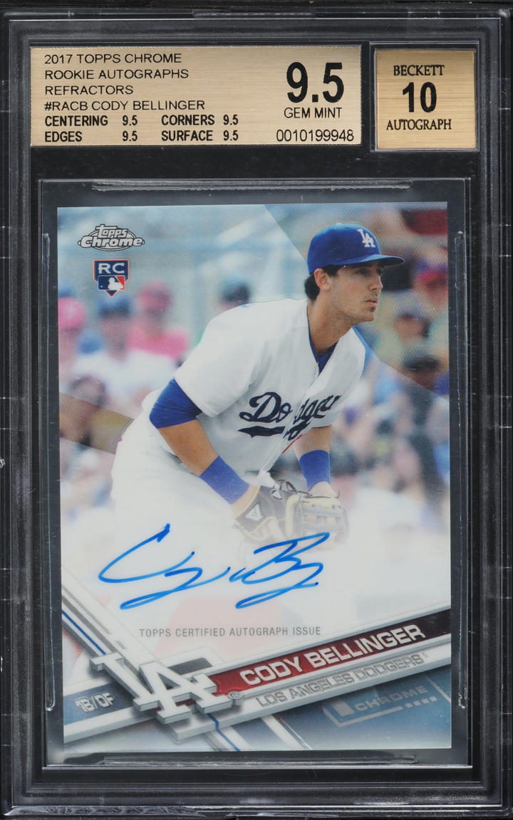 2017 Topps Chrome Refractor Cody Bellinger ROOKIE AUTO /499 #RA-CB BGS 9.5 GEM