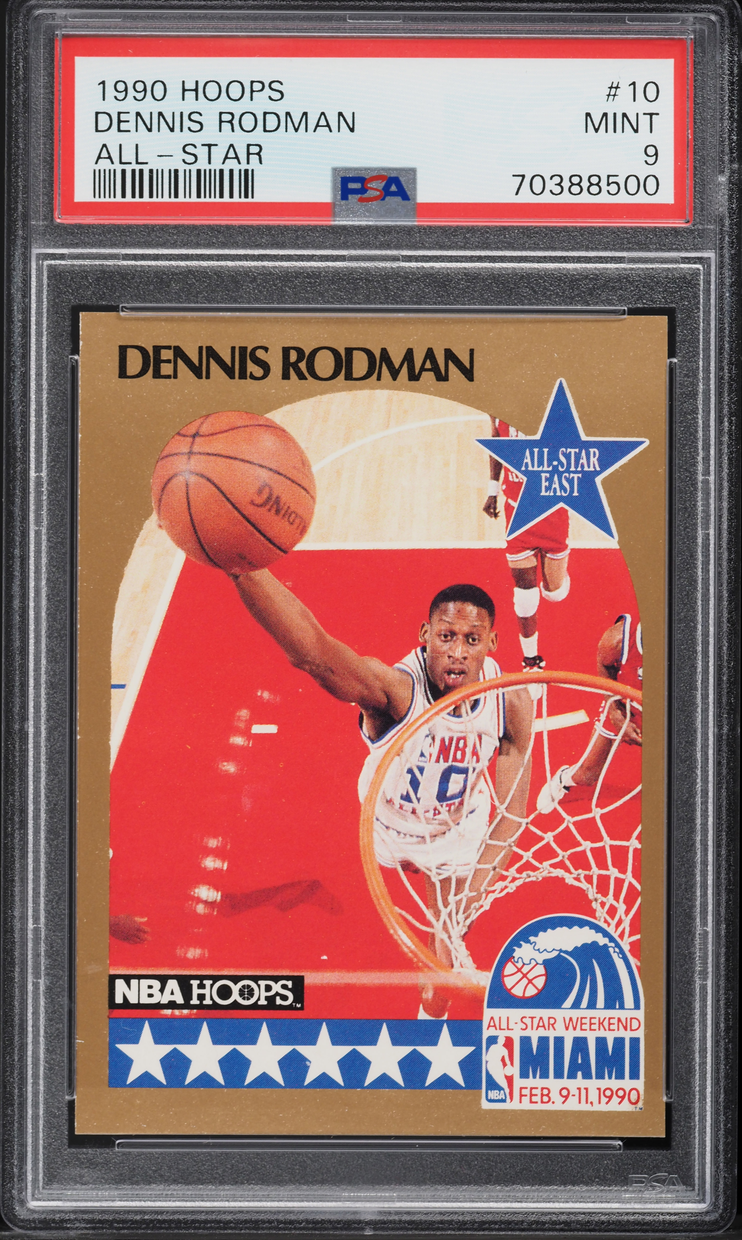 1990 Hoops Dennis Rodman ALL-STAR #10 PSA 9 MINT
