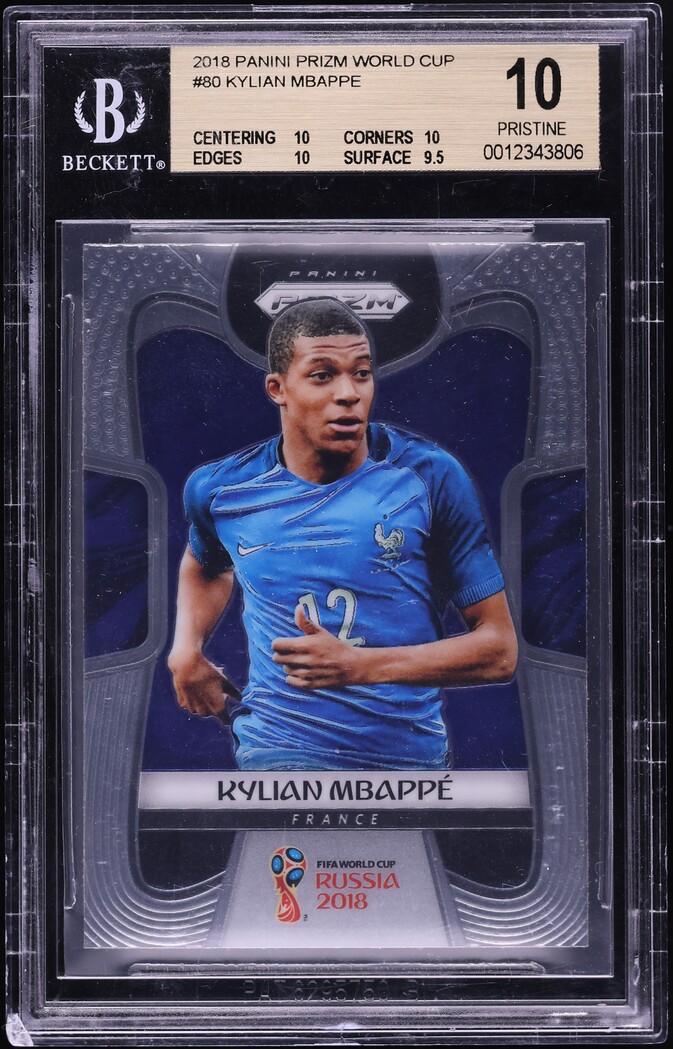 Kylian Mbappe 2018 Prizm World Cup #80 Base Price Guide