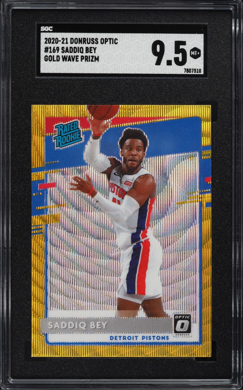 2020 Donruss Optic Gold Wave Saddiq Bey ROOKIE #169 SGC 9.5 MINT+