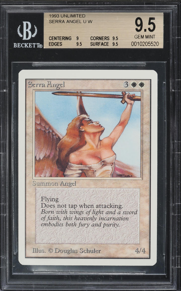 1993 Magic The Gathering MTG Unlimited Serra Angel BGS 9.5 GEM MINT