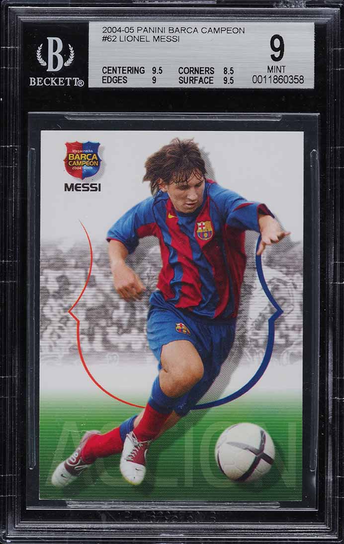 2004 Panini Sports Mega Cracks Campeon Lionel Messi ROOKIE #62 BGS 9 MINT