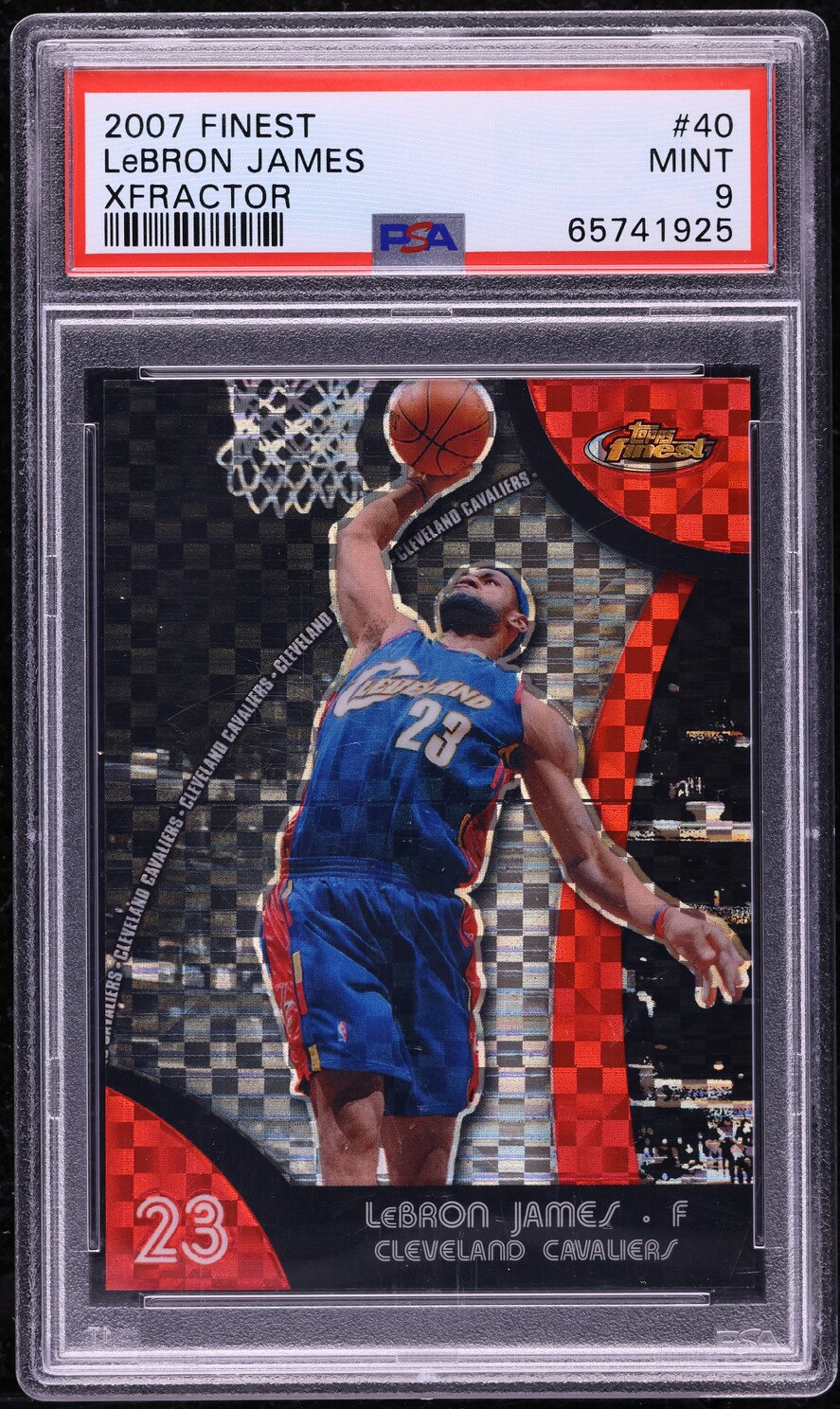 2007 Finest XFractor LeBron James /15 #40 PSA 9 MINT