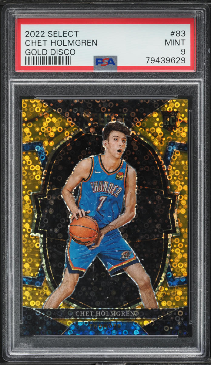 2022 Panini Select Concourse Gold Disco Chet Holmgren ROOKIE /10 #83 PSA 9 MINT