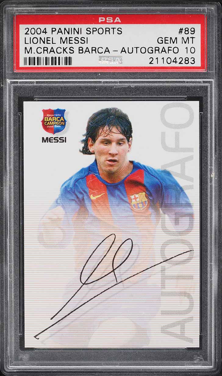 2004 Panini Sports Mega Cracks Barca Campeon Lionel Messi ROOKIE #89 PSA 10 GEM