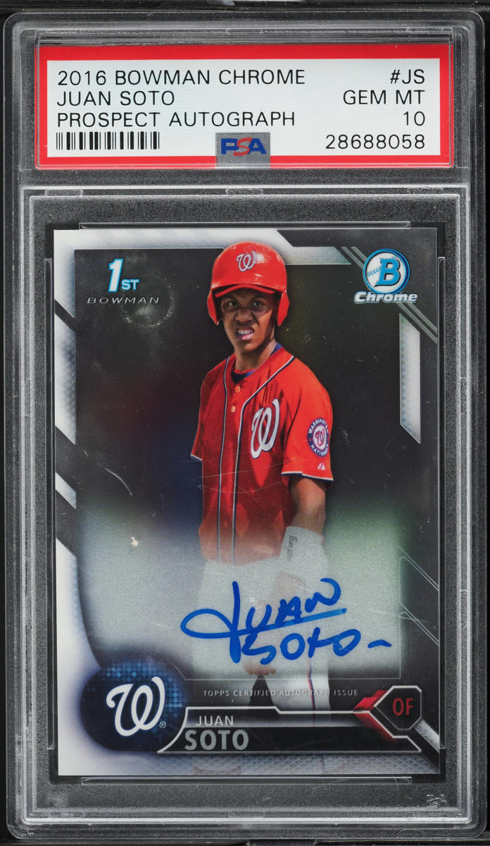 2016 Bowman Chrome Juan Soto PROSPECT AUTO #CPA-JS PSA 10 GEM MINT