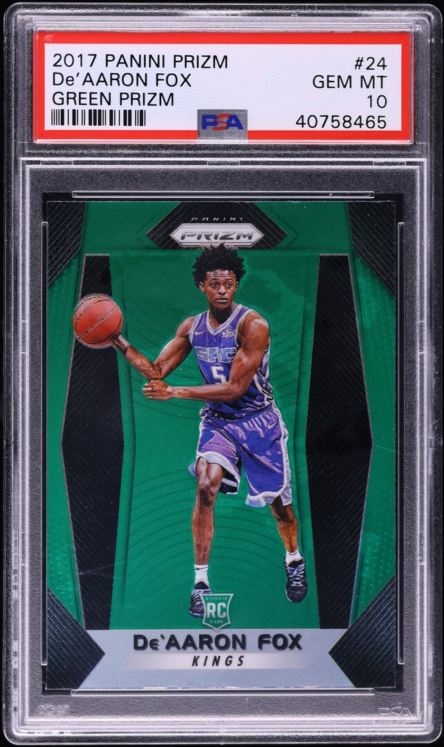 2017 Panini Prizm Green De'Aaron Fox ROOKIE #24 PSA 10 GEM MINT