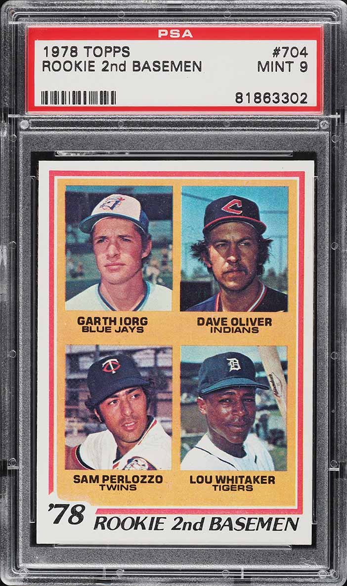 1978 Topps Lou Whitaker ROOKIE #704 PSA 9 MINT