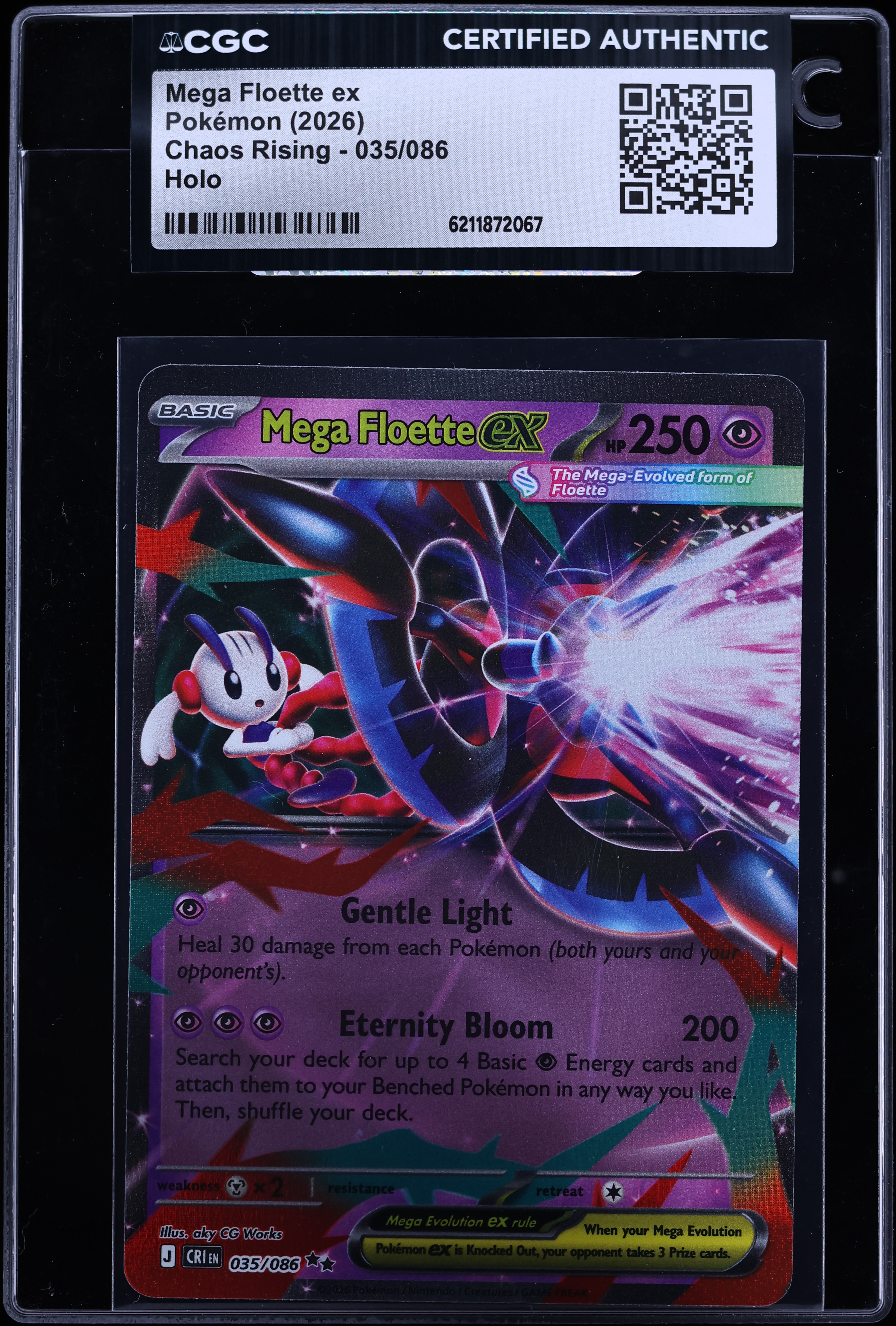 2026 Pokemon Mega Evolution Chaos Rising Holo Mega Floette ex #35 CGC AUTH