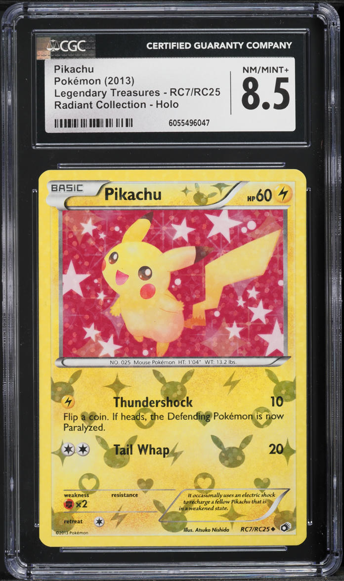 2013 Pokemon BW Legendary Treasures Radiant Collection Holo Pikachu #RC7 CGC 8.5