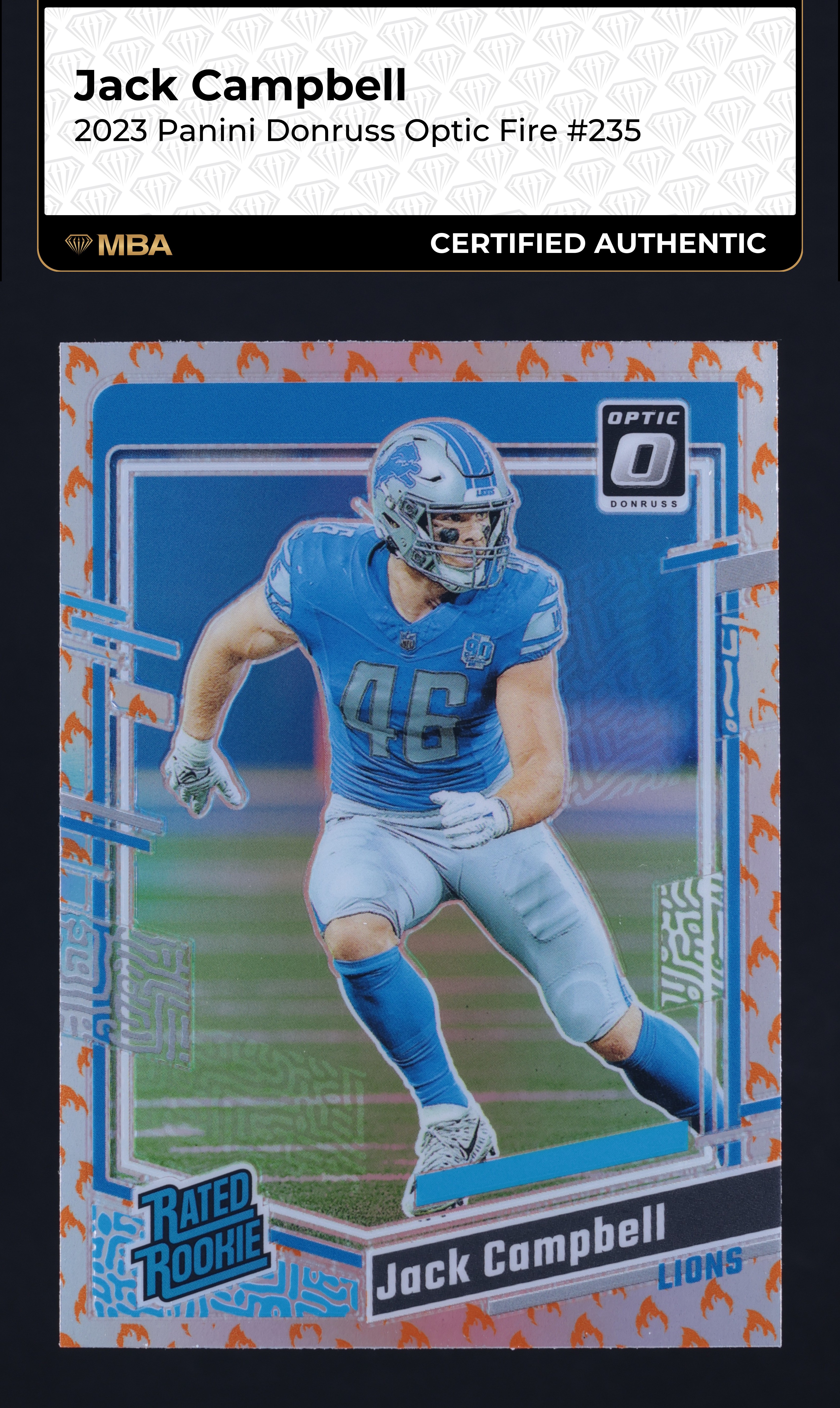 2023 Donruss Optic Fire Jack Campbell ROOKIE #235 MBA AUTH
