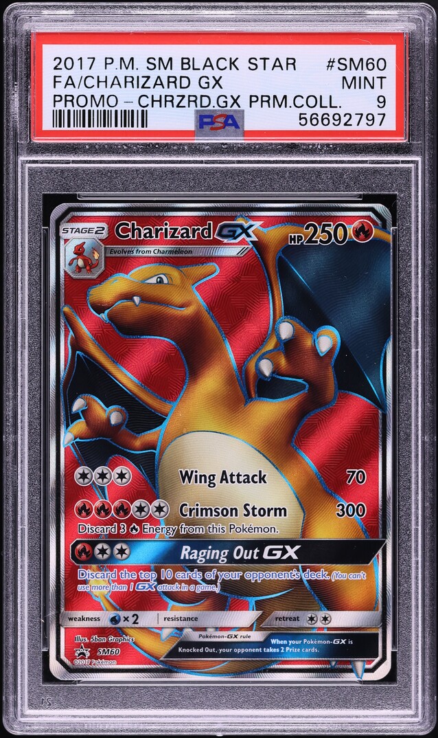 2017 Pokemon Sun & Moon Promo Premium Collection Full Art Charizard GX #SM60 PSA 9 MINT