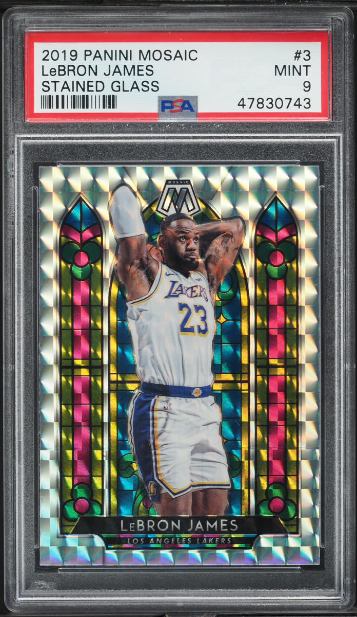 2019 Panini Mosaic Stained Glass LeBron James #3 PSA 9 MINT