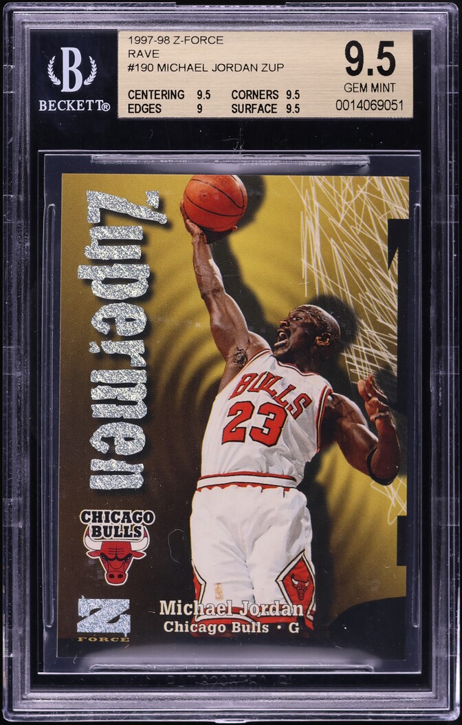 1997 Skybox Z-Force Rave Zupermen Michael Jordan /399 #190 BGS 9.5 GEM MINT