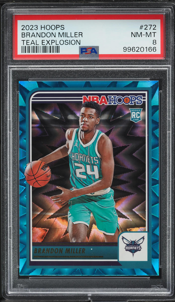 2023 Hoops Teal Explosion Brandon Miller ROOKIE #272 PSA 8 NM-MT