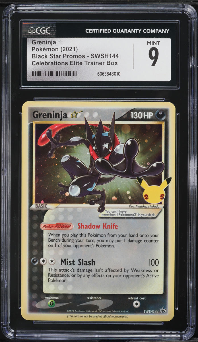 2021 Pokemon SWSH Black Star Promo Celebrations Greninja Gold Star #144 CGC 9