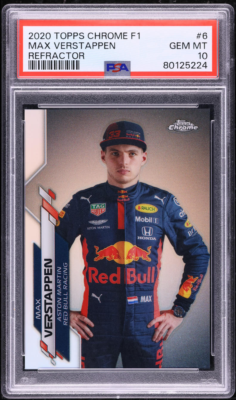 2020 Topps Chrome Formula 1 F1 Refractor Max Verstappen #6 PSA 10 GEM MINT